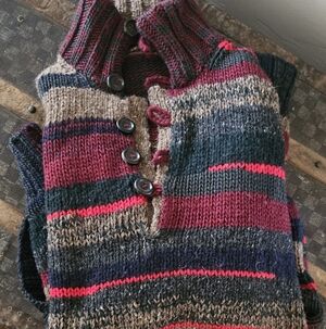 Dolce & Gabbana Brown and Red wool Knit Sweater MADE IN ITALY